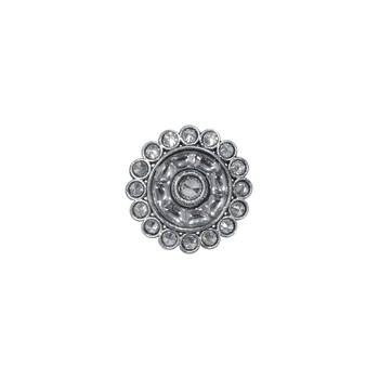 Splendid round shape silver plated kundan stone adjustable finger ring for women and girls 1