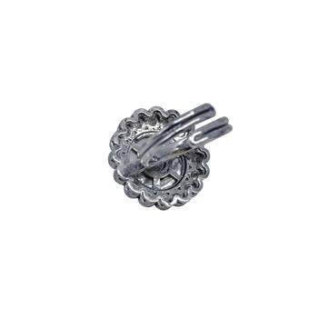 Splendid round shape silver plated kundan stone adjustable finger ring for women and girls 3