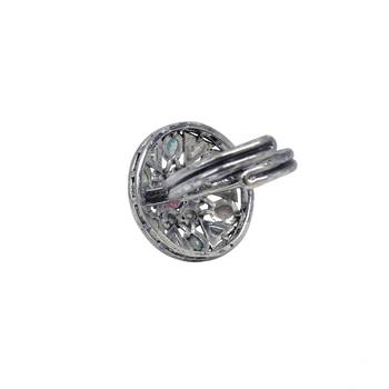 Stylish oval and round shape silver plated kundan stone adjustable finger ring for women and girls 4