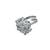 Modish flower design silver plated kundan stone adjustable finger ring for women and girls
