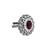 Pear shape and mother of pearl silver plated kundan stone adjustable finger ring for women and girls