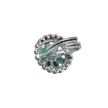 Pretty round and pear shape silver plated kundan stone adjustable finger ring for women and girls 3