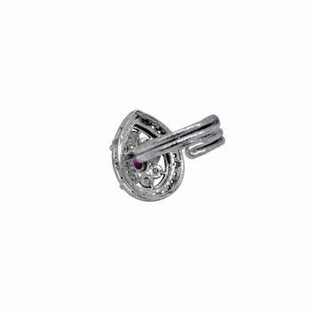 Pear shape and mother of pearl silver plated kundan stone adjustable finger ring for women and girls 4