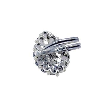 Inspired pear shape silver plated kundan stone adjustable finger ring for women and girls 4
