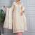 Off white 'amber glow' hand embroidered chanderi silk  womens  suit- set of 3