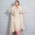 Off white 'jantar mantar'  hand embroidered chanderi silk  womens  suit- set of 3