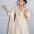 Off white 'jantar mantar'  hand embroidered chanderi silk  womens  suit- set of 3