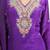 Purple 'jharokha'  hand embroidered  silk crepe  womens  suit- set of 3