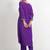 Purple 'jharokha'  hand embroidered  silk crepe  womens  suit- set of 3