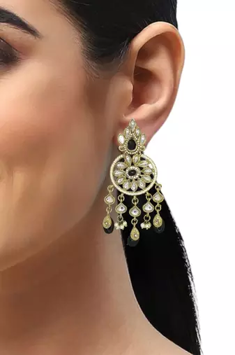 Gold plated chandbali earrings