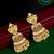Gold plated laxmi design jhumaka earrings