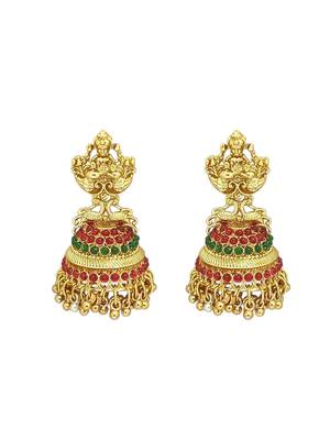 Gold plated laxmi design jhumaka earrings 2