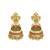 Gold plated laxmi design jhumaka earrings