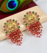 Gold plated elephant design south indian earrings
