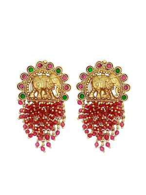 Gold plated elephant design south indian earrings 2