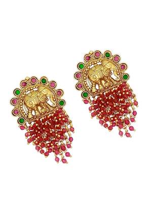 Gold plated elephant design south indian earrings 3