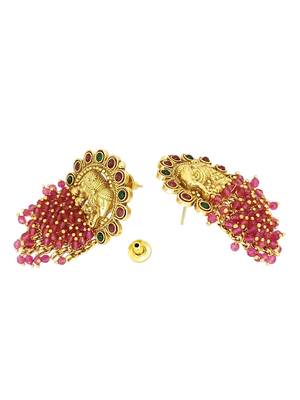 Gold plated elephant design south indian earrings 4