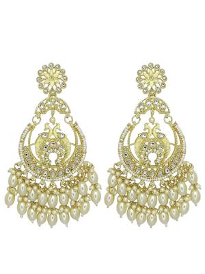Gold plated peacock design chandbali earrings 2
