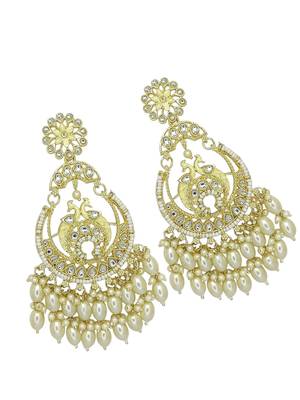 Gold plated peacock design chandbali earrings 3