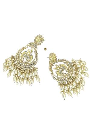 Gold plated peacock design chandbali earrings 4