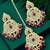 Gold plated cubic zircon studded wine earrings with maangtikka set