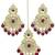 Gold plated cubic zircon studded wine earrings with maangtikka set