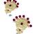 Gold plated cubic zircon studded wine earrings with maangtikka set