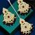 Gold plated cubic zircon studded marron earrings with maangtikka set