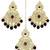 Gold plated cubic zircon studded marron earrings with maangtikka set