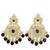 Gold plated cubic zircon studded marron earrings with maangtikka set