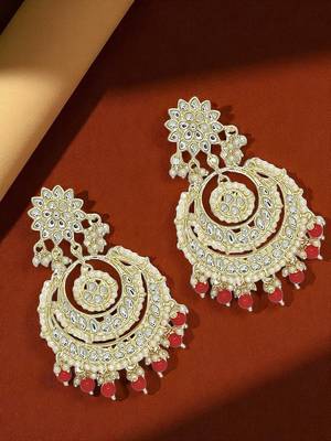 Gold plated rajwadi chandbali earrings 1