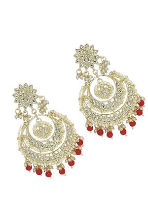 Gold plated rajwadi chandbali earrings 3