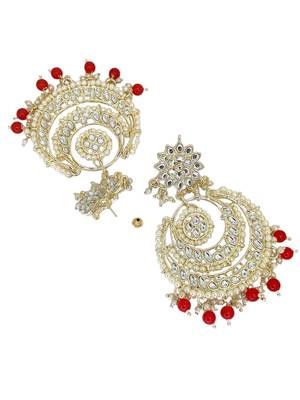 Gold plated rajwadi chandbali earrings 4