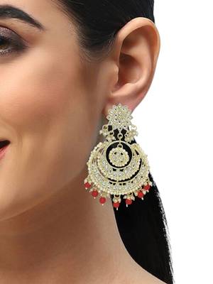 Gold plated rajwadi chandbali earrings 5