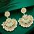 Gold plated kundan studded chandbali earrings