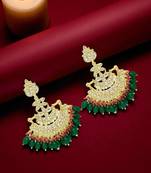 Gold plated floral chandbali earrings