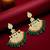 Gold plated floral chandbali earrings