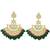 Gold plated floral chandbali earrings