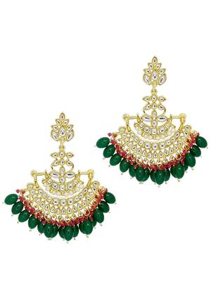 Gold plated floral chandbali earrings 3