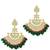 Gold plated floral chandbali earrings
