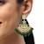 Gold plated floral chandbali earrings