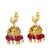 Gold plated peacock design jhumka earrings