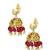 Gold plated peacock design jhumka earrings