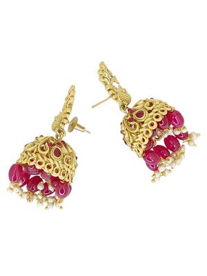 Gold plated peacock design jhumka earrings 4