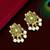 Gold plated stone studded drop earrings