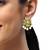 Gold plated stone studded drop earrings