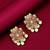Gold plated stone studded drop earrings