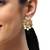 Gold plated stone studded drop earrings
