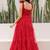 Red heavy digital printed faux georgette anarkali fully flared gwon style