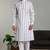 Mens stylish white linen kurta pyjama set
